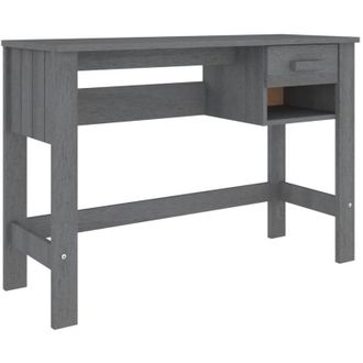 vidaXL Desk HAMAR Dark Grey 110x40x75 cm Solid Wood Pine vidaXL