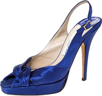 Jimmy Choo London poem iris satin sling-back sandals Size 37