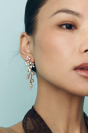 Nadri Babys Breath Front-Back Earrings