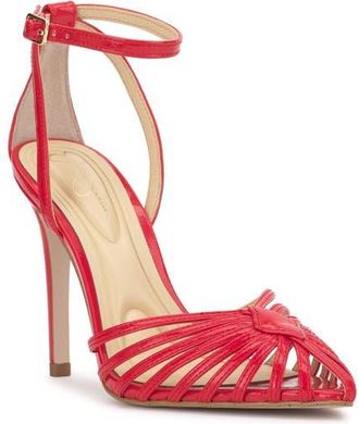 Jessica Simpson Paveri Ankle Strap Pointed Toe Pump in Poppy at Nordstrom, Size 12