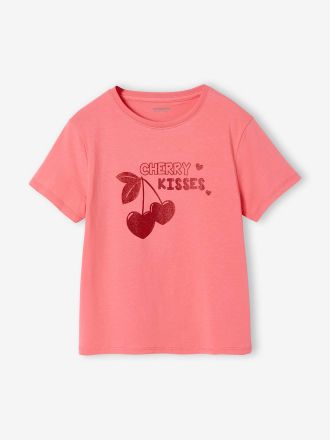 Vertbaudet T-Shirt M&auml;dchen mit Print BASIC rosa