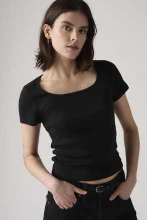 Levi's Camiseta de escote cuadrado Essential - Mujer - XS - Negro / Anthracite Night
