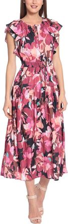 Maggy London Ruffle Sleeve Midi Dress