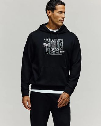 Psycho Bunny Mens Varen French Terry Hoodie 001 BLACK / M