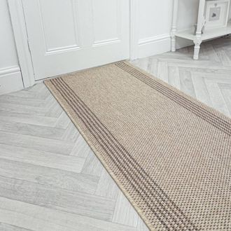 Runrug Hallway Runner Rug - Non-Slip, Hardwearing, 5mm - Natura in Beige | Size: 80 cm x 330 cm