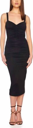 Susana Monaco Strap Gathered Dress In Black