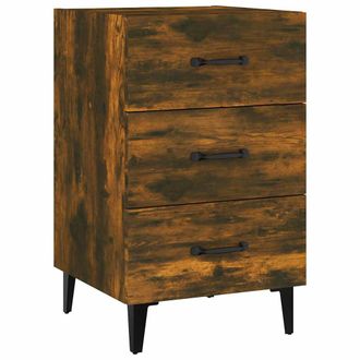 vidaXL Vidaxl - Mesita De Noche Madera De Ingenier&iacute;a Roble Ahumado 40x40x66 Cm