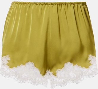 Faithfull The Brand Norden lace-trimmed satin shorts