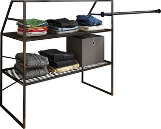 ebuy24 Vcm Armario De Metal Armario Abierto Walk-in Estante Inclinado Dimensiones Aprox. An. 100 X Al. 100 X P. 50 Cm - Disal (negro)