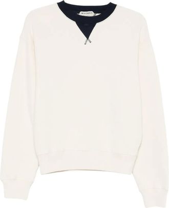 J.W.Anderson Trui met contrasterende ronde hals - Beige