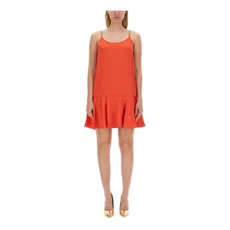 Michael Kors Satin Chain Tank Dress - female - Michael Kors - Summer Dresses - Red - XS - Dresses