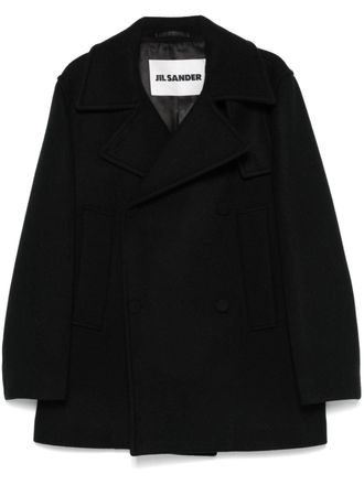 Jil Sander Kaban wool coat - men - Wool/Cotton/Viscose - 44 - Black