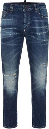 Philipp Plein 5-Pocket Skinny Jeans - Heren - Slim Fit Jeans - Blauw - W32 - Katoen - Jeans