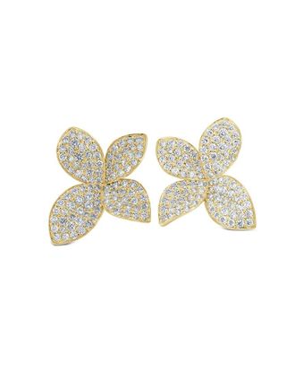 Sabrina Designs 14K 3.17 Ct. Tw. Diamond Flower Earrings