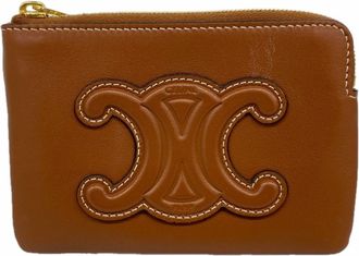 Celine Brown Leather Coin Purse/Coin Case (Pre-Owned)