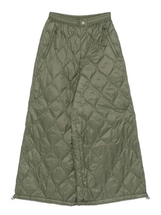 TAION quilted zip trousers - women - Fabric - S - Green