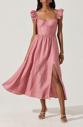 ASTR the Label Wedelia Fit & Flare Dress in Pink at Nordstrom Rack, Size Large