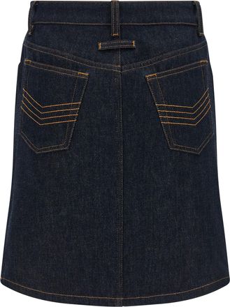 Jean Paul Gaultier Womens Blue Cotton Long Skirt
