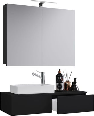 ebuy24 Ebuy24 - Set Vcm De 3 Piezas Lavadero Para Invitados Wc Ba&ntilde;o De Invitados Lavabo Muebles De Ba&ntilde;o Juego De Ba&ntilde;o - Gudas Sc (negro)