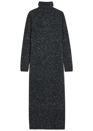 The Row The Row Melani Speckled Cashmere Midi Jumper Dress - Charcoal - S (UK8-10 / S)