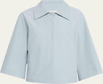 Lafayette 148 New York Cropped 3/4-Sleeve Boxy Jacket