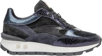Floris Van Bommel Sporty Dark Blue Craquele Sneakers - Dames - Sneakers - Blauw - 37 EU - Schoenen