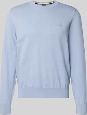 HUGO BOSS Regular Fit Strickpullover aus reiner Baumwolle Modell UPCAS in Flieder, Gr&ouml;&szlig;e XXXL