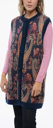 Etro Maxi Gilet Abbottonato Con Motivo Paisley Etro