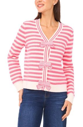 CeCe by Cynthia Steffe Dotted Delights Woven Front Sweater in Juneberry at Nordstrom, Size X-Large