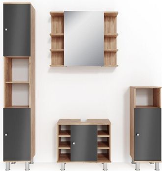 Vicco Conjunto De Muebles De Ba&ntilde;o Fynn, Roble, 4 Piezas