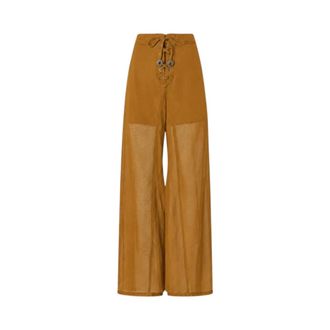 Pinko Wide Trousers, female, Brown, Size: XS Wide Trousers