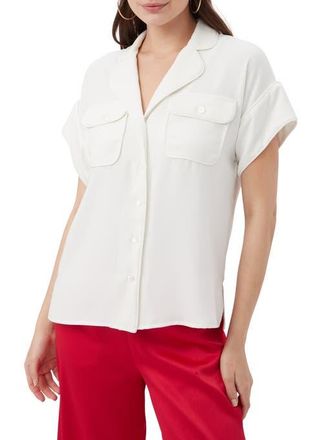 Trina Turk Gideon 2 Short Sleeve Button Up Top in Whitewash at Nordstrom, Size X-Small