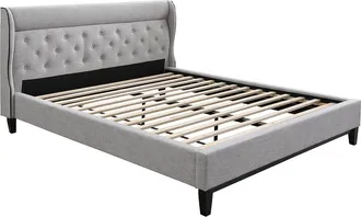 Vente-Unique Cama 160 x 200 cm - Gris - MARSDENIO