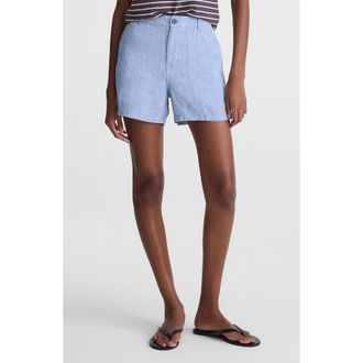 Madewell Zoe Linen Shorts in Sunfaded Blue at Nordstrom, Size 00