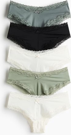 H&M 5er-Pack Hipster aus Mikrofaser - Green