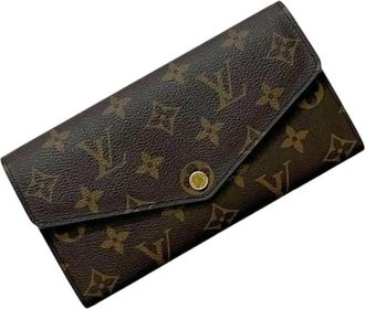 Louis Vuitton Pre-owned Lange portemonnee (bi-fold) - Dames - Vintage Accessoires - Bruin - ONE Size - Vintage