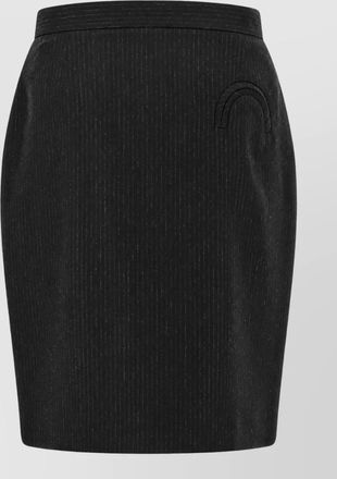 Blaz&eacute; Milano wool pinstripe high-rise midi pencil skirt
