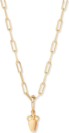 Brook & York Aries Zodiac Charm Paperclip Necklace in Gold/aquarius at Nordstrom