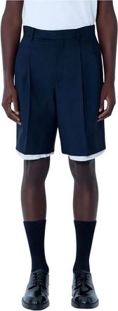 Jil Sander Wool-And-Mohair Shorts - Heren - Korte Broeken - Blauw - S - Wol - Korte Broeken