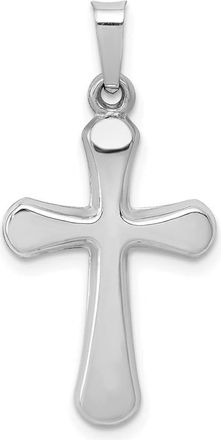 Diamond2Deal 14k White Gold Polished Rounded Cross Pendant