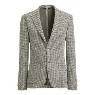 HUGO BOSS Blazer entallado en mezcla de algod&oacute;n - Jackets - Hombre - Verde - 2XL