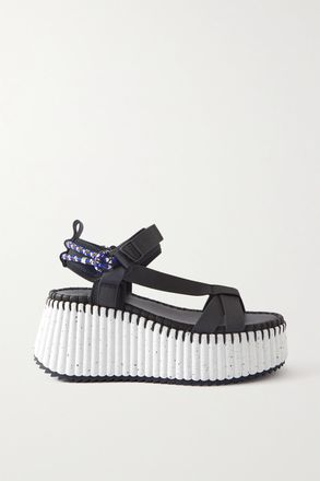 Chloé + Net Sustain Sandali Platform In Fettuccia Nama - Nero