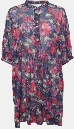 Isabel Marant Etoile Pink/blue Abstract Print Maze Dress