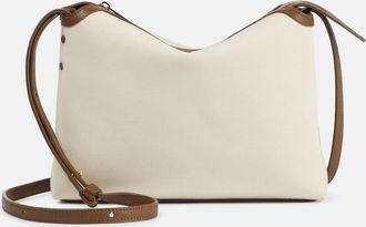 Khaite Lina leather-trimmed canvas crossbody bag