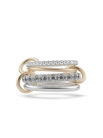 Spinelli Kilcollin 18kt yellow gold Arla diamond ring - women - Sterling Silver/White Diamond/18kt Yellow Gold/Grey Diamond - 7