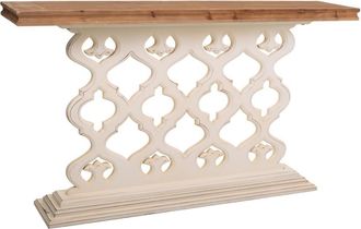 Wanderlust Deco Wanderlust Deco - Recibidor De Madera Tallada Blanco 142x30x78.50