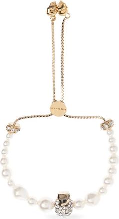 Alexander McQueen Bracciale con perle - Oro