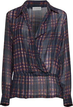 Dries Van Noten Gecertificeerd Lurex Shirt - Dames - Blouses - Blauw - S - Overhemden