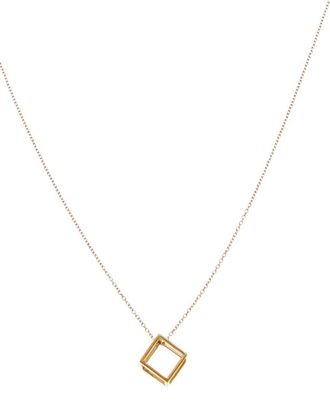 Italian Gold, Inc 10K 3D Cube Pendant Adjustable Necklace