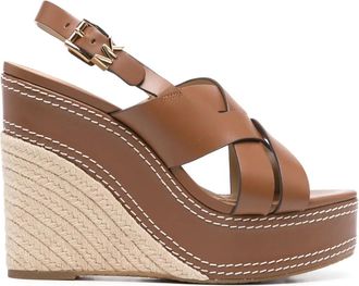 Michael Michael Kors 130mm Nora sandals - women - Calf Leather/Jute/Rubber/Calf Leather - 8.5 - Brown